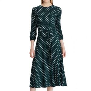 Elegant Ralph Lauren Green Polka Dot Dress